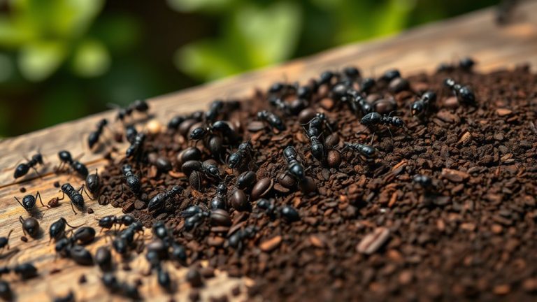 ants and coffee grounds