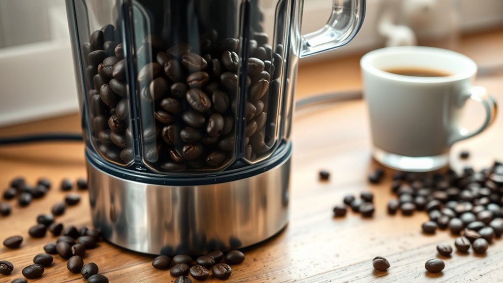 blender coffee bean grinding