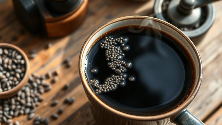chia seeds in coffee