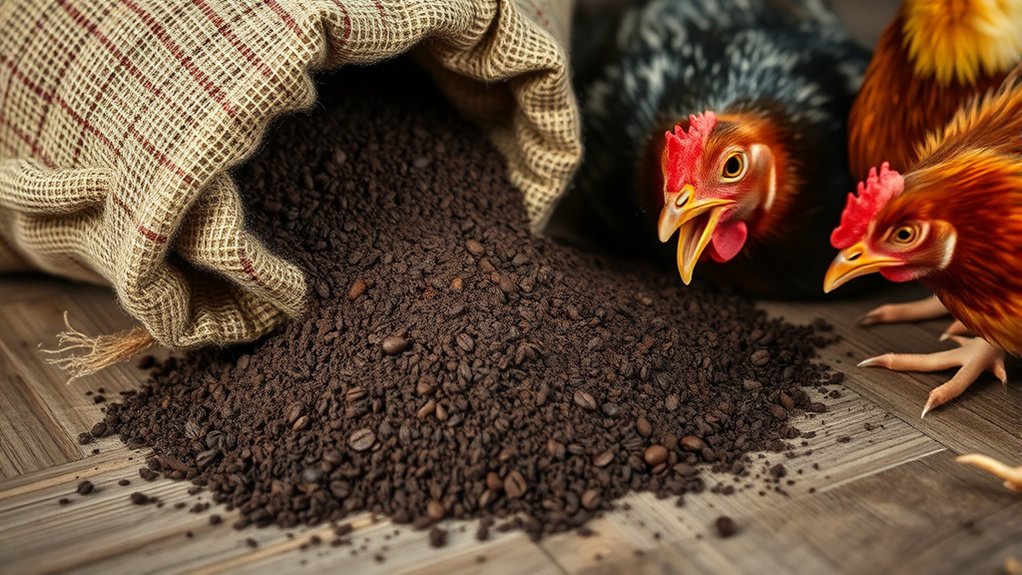 coffee grounds as chicken bedding