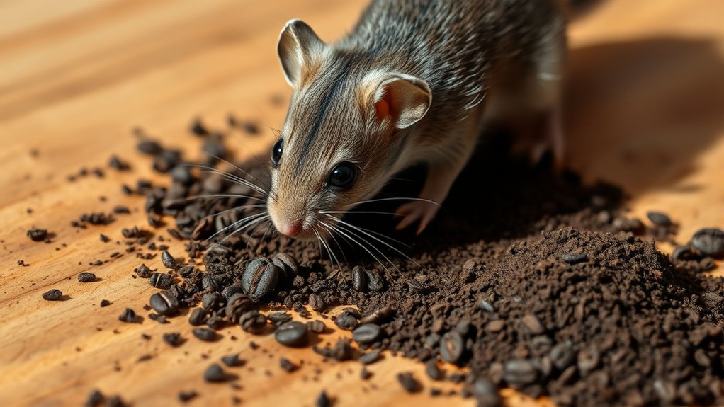 coffee grounds may deter mice