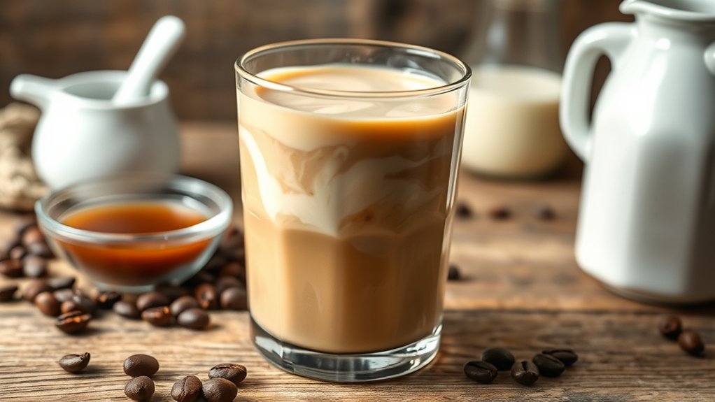 coffee syrup mixed milk