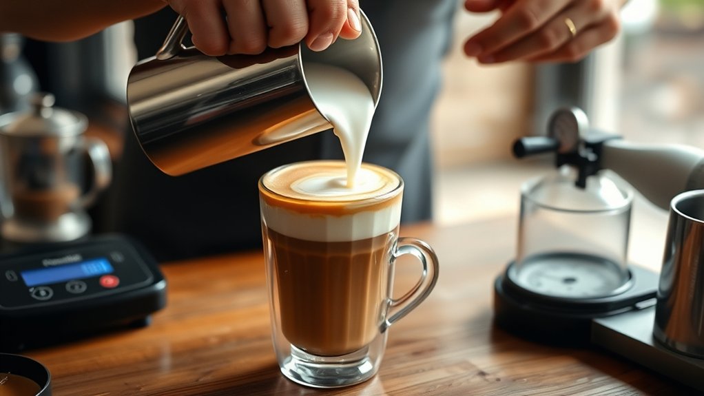 consistent cappuccino milk measurement
