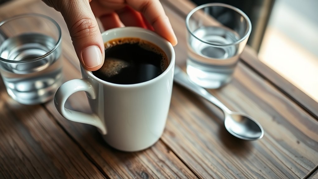 enjoying plain brewed coffee