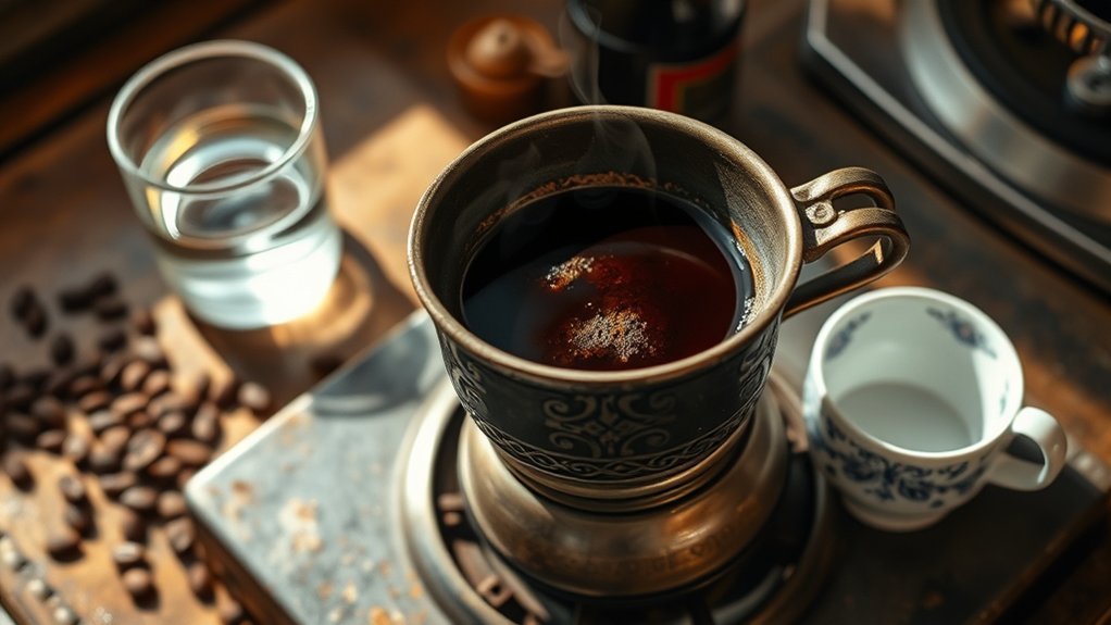 finely ground frothy coffee