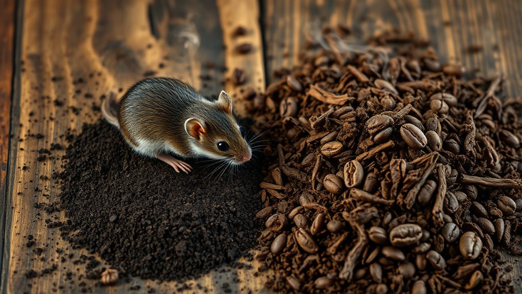 fresh coffee grounds repel mice