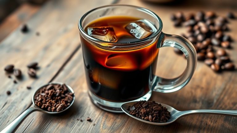 instant coffee with cold water