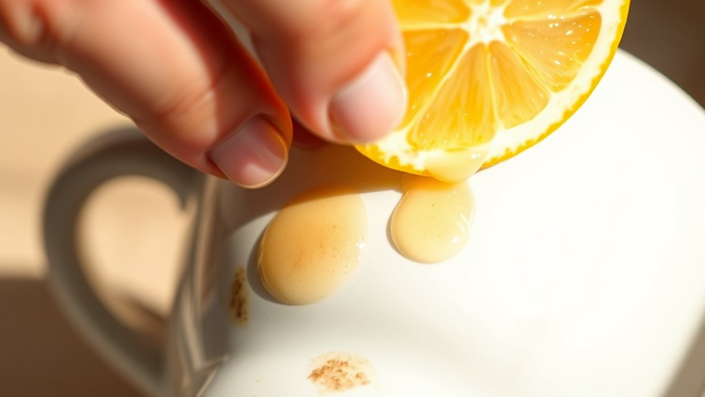 lemon removes coffee stains
