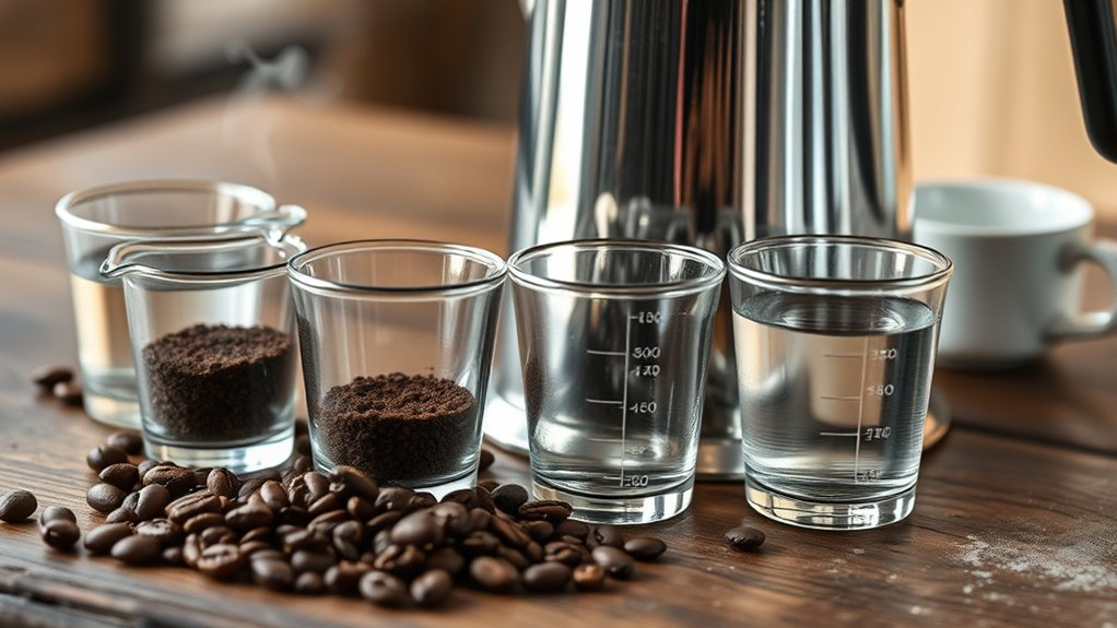 measure coffee fill water