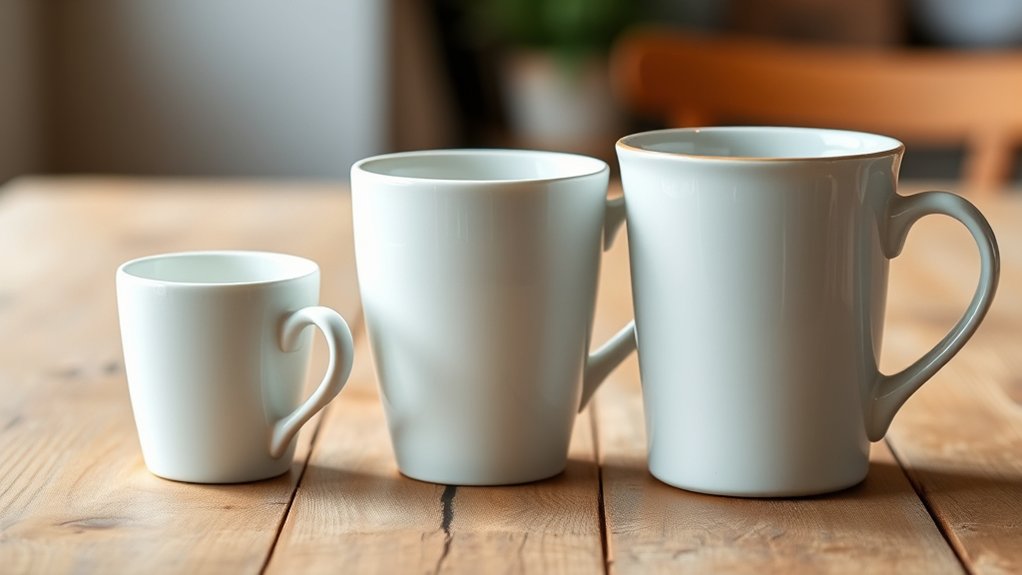 mug sizes and features