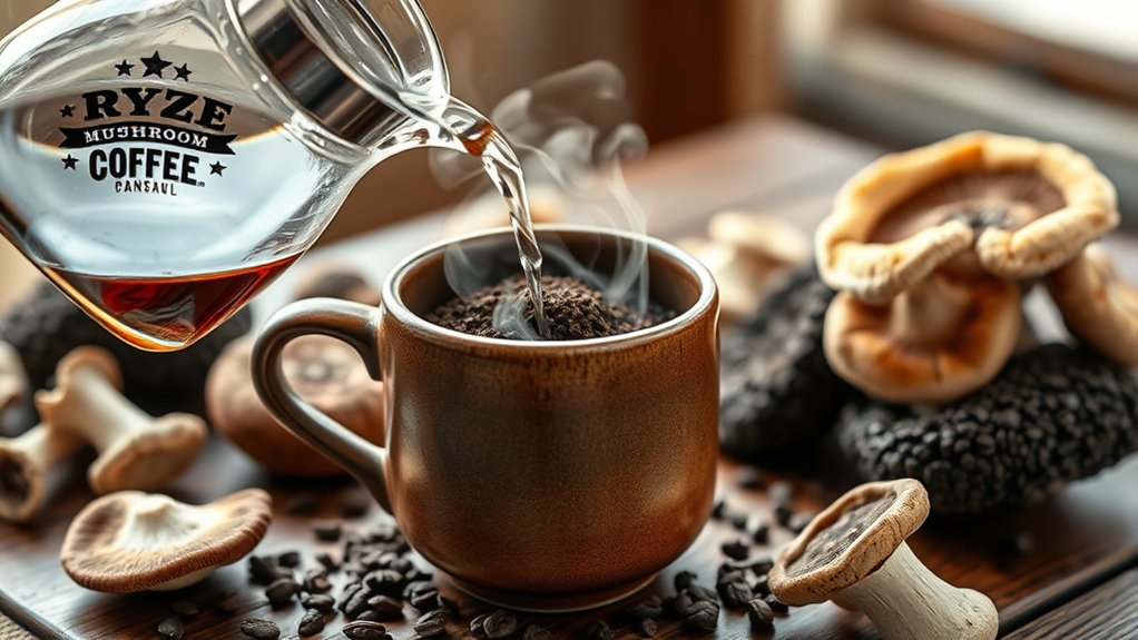 mushroom infused energizing coffee