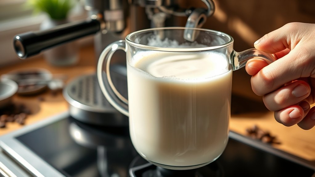 optimal milk frothing temperature