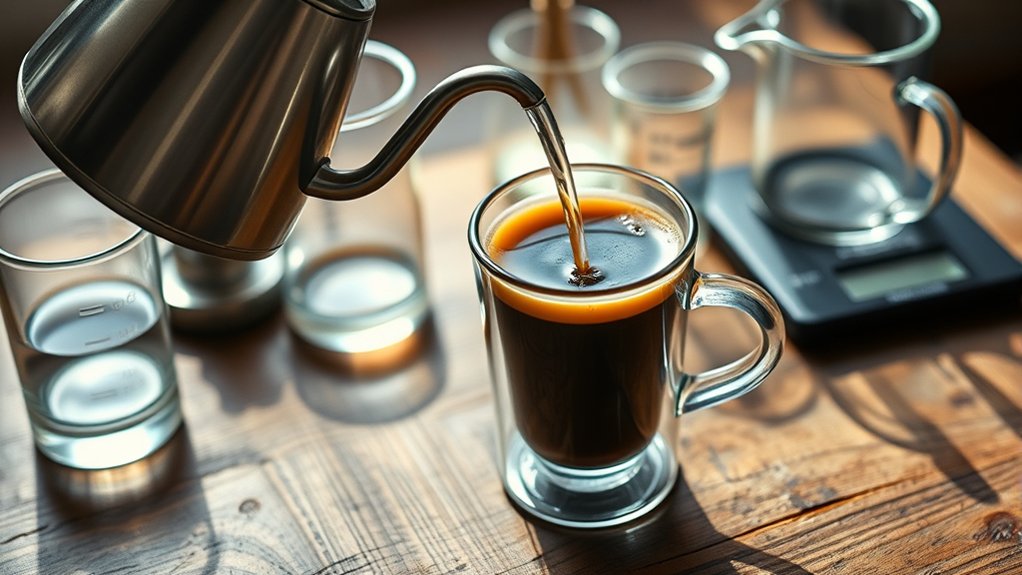 perfect americano water ratio