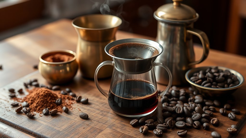 perfect filtered coffee brewing