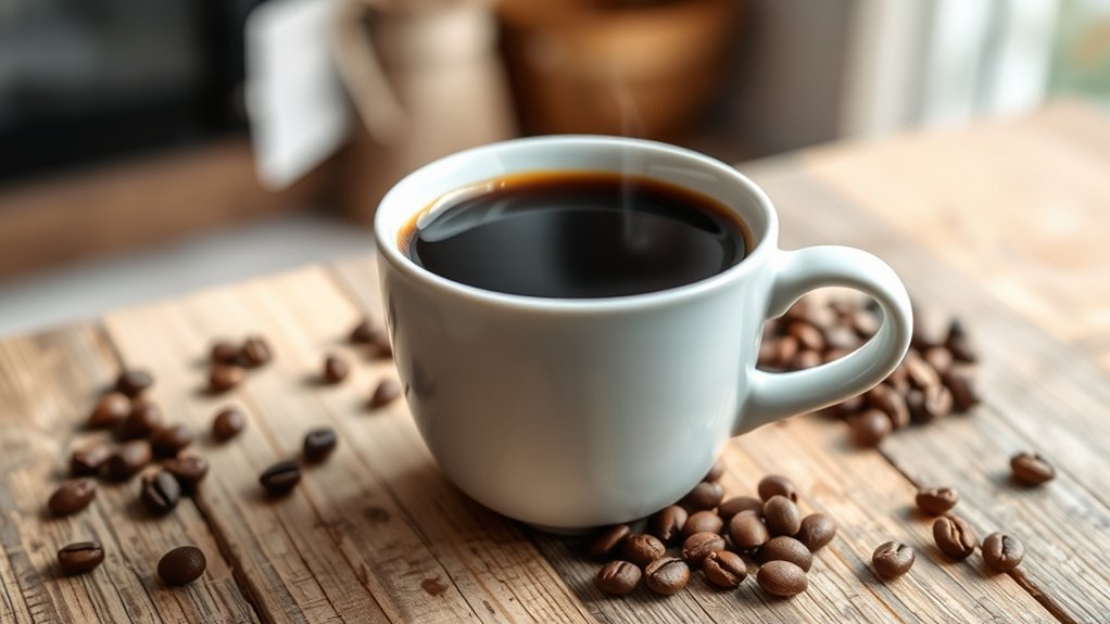 plain black coffee is low