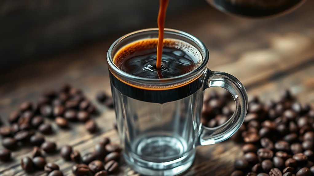 pouring water before espresso