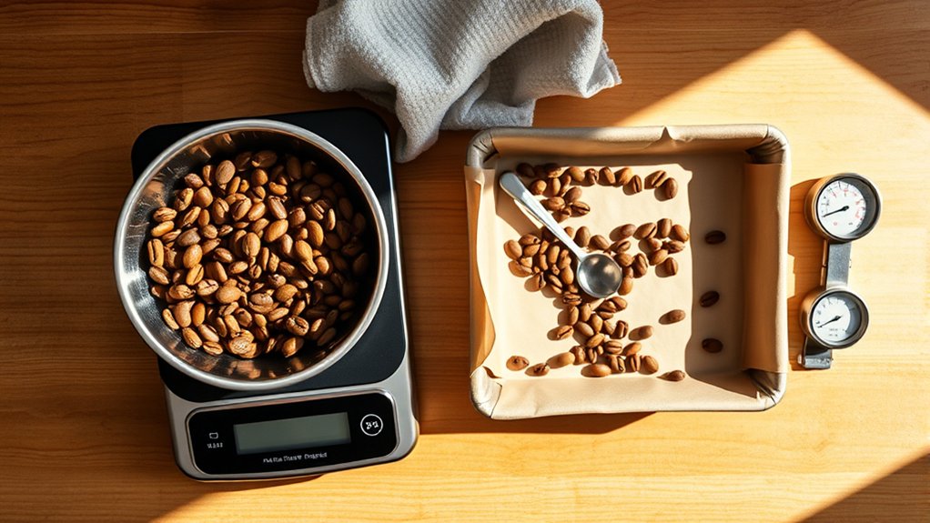 prepare measure roast cool