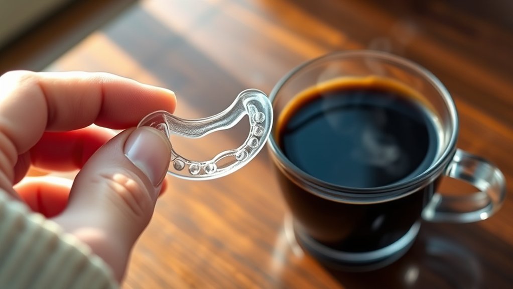 remove aligners before coffee