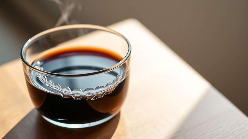 remove aligners before drinking