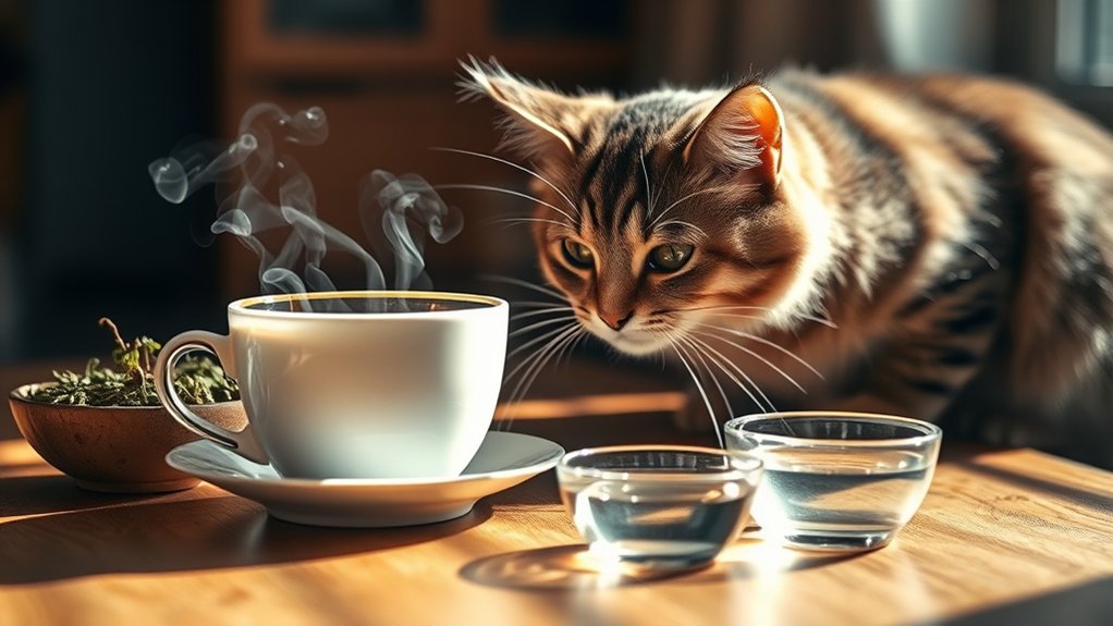 safe caffeine free feline beverages