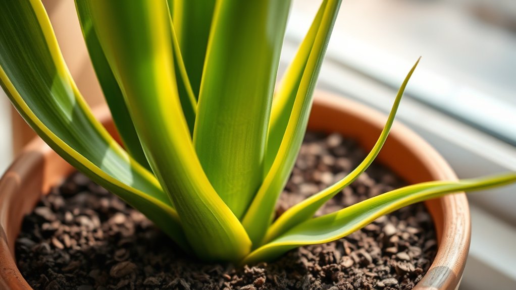 snake plants and coffee