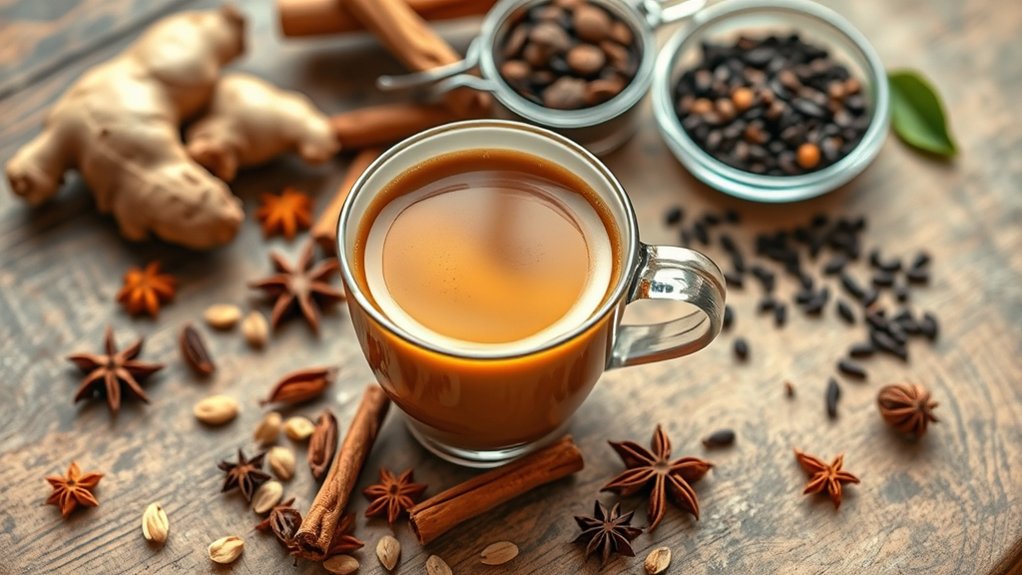 spiced tea with fresh ingredients