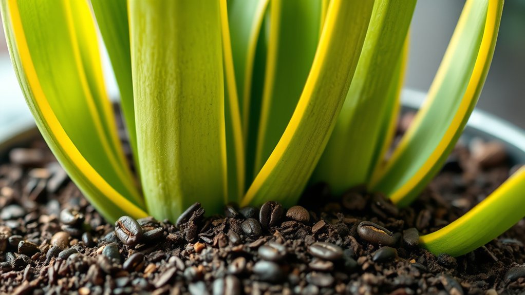 use coffee grounds sparingly