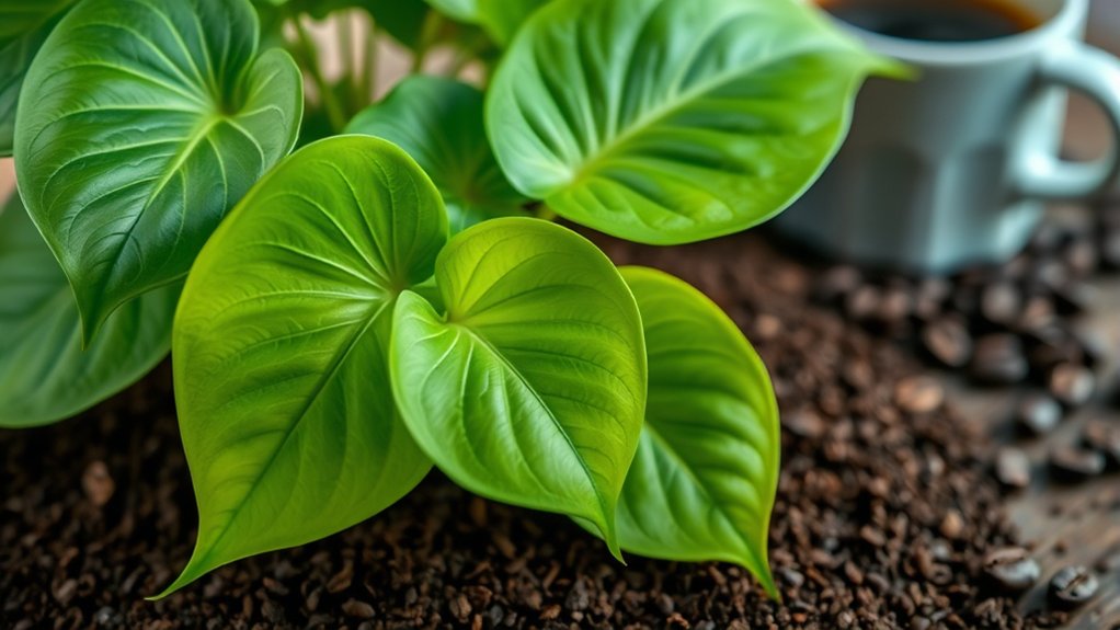 use composted grounds sparingly