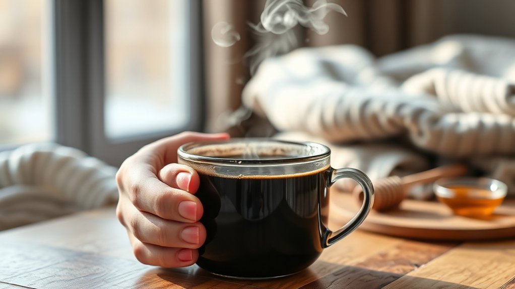 warm coffee soothes sore throat