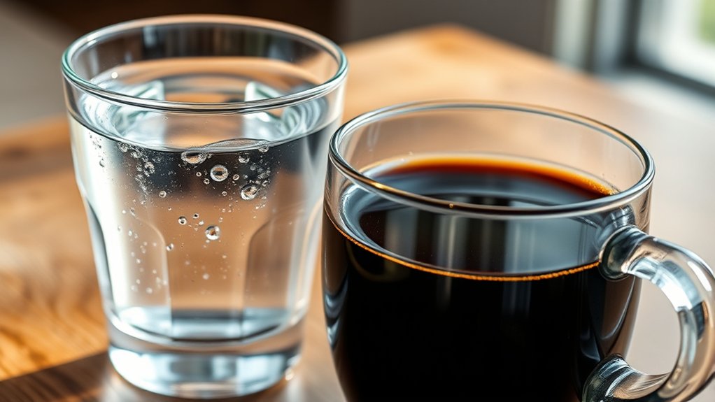 water rinses away coffee residue