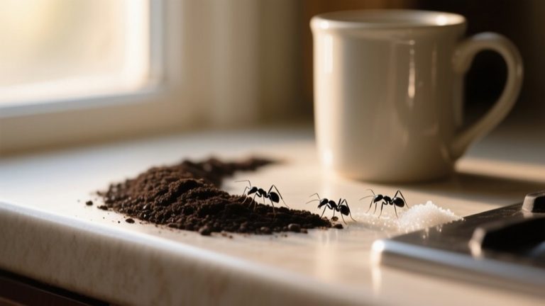 ants and coffee grounds