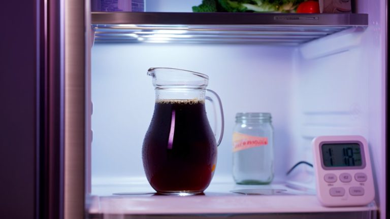 black coffee fridge storage