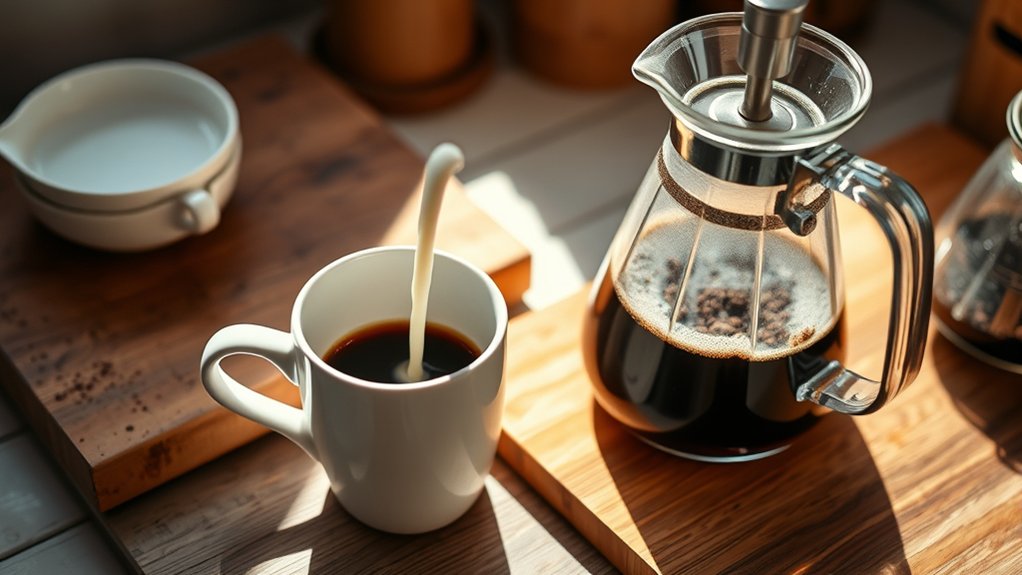 brew coffee steam milk