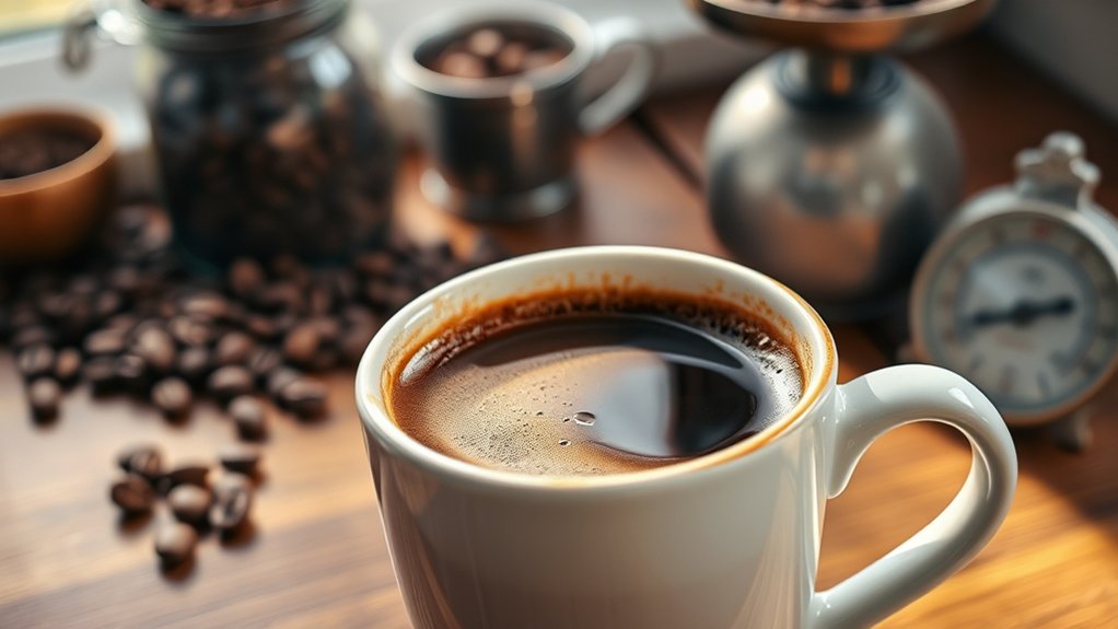brewed coffee s balanced mixture