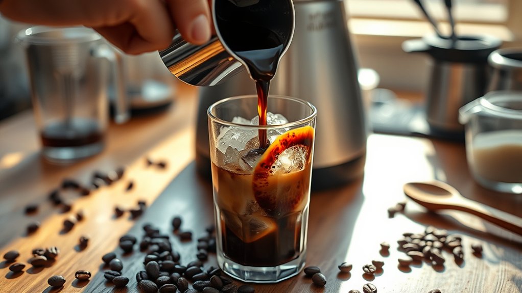 chilled coffee creamy toppings