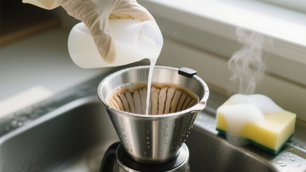 clean coffee maker interior