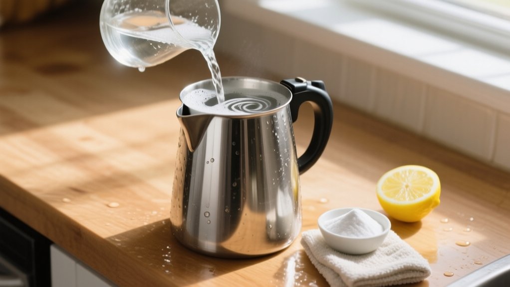 clean stainless steel coffee pot