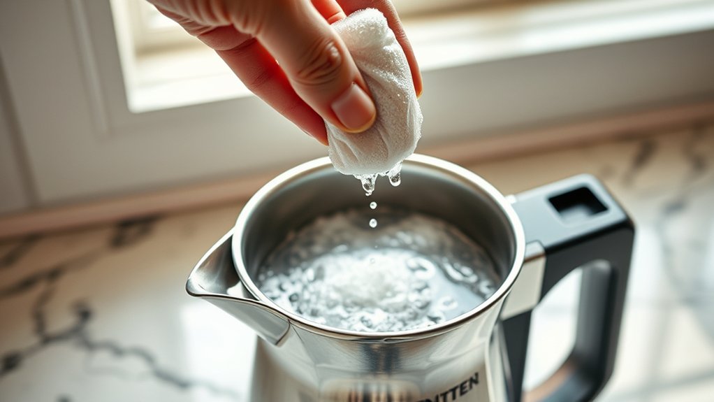 clean stainless steel pot