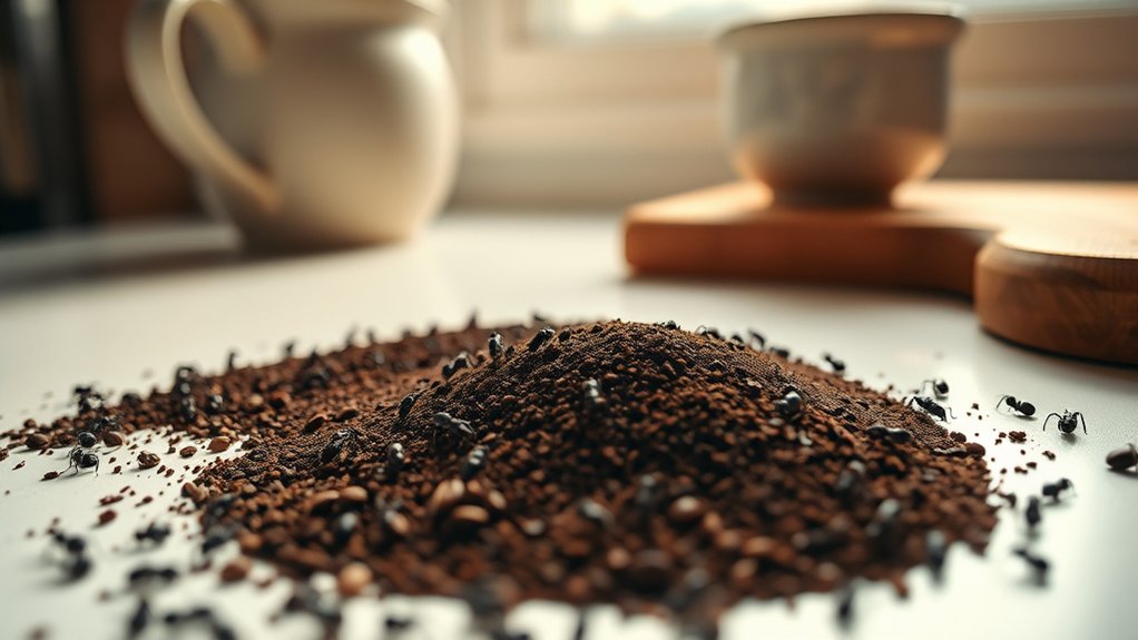 coffee grounds attract ants