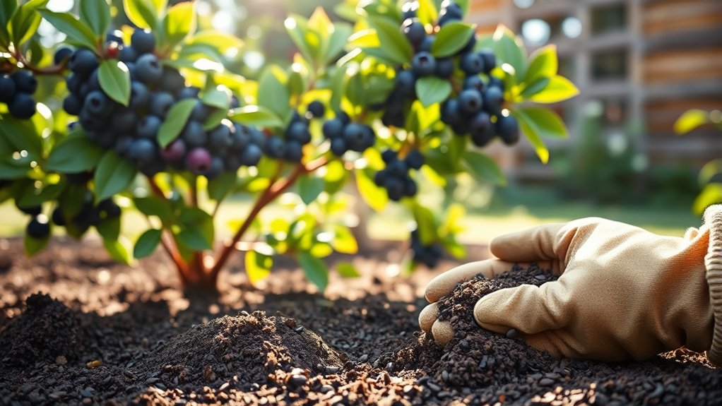 coffee grounds enhance blueberries