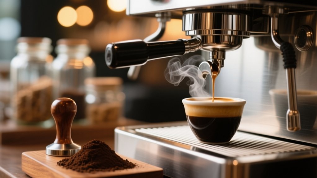 espresso brewing with coffee maker