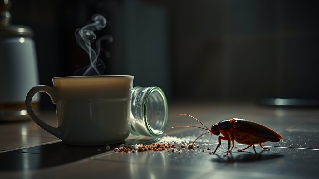 food near coffee attracts roaches