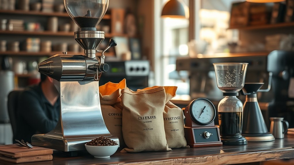 freshly ground local coffee
