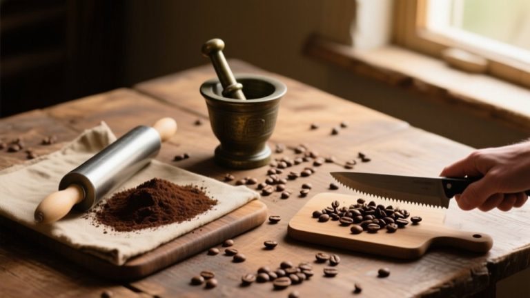 grinding coffee without grinder