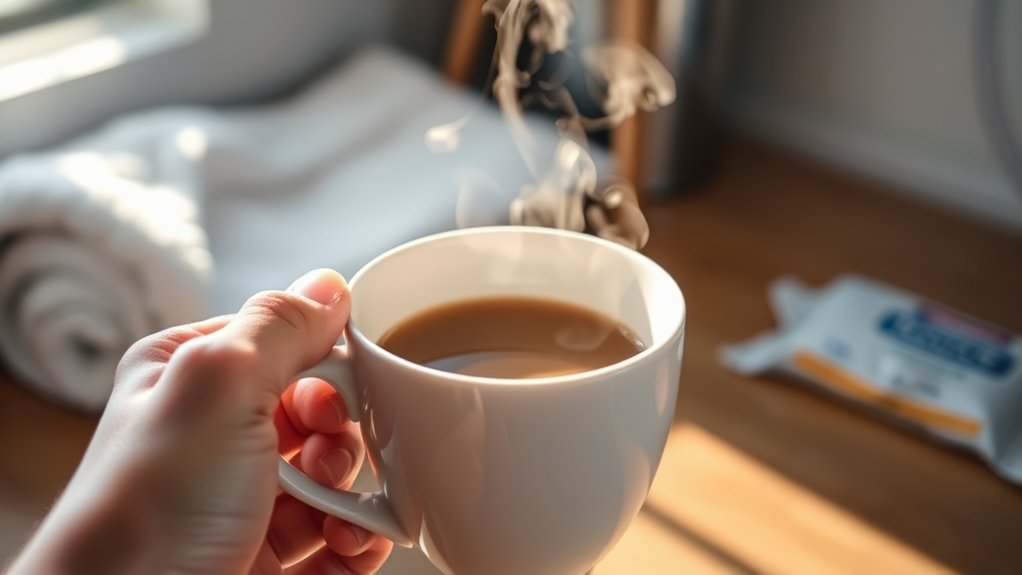 lukewarm coffee aids recovery
