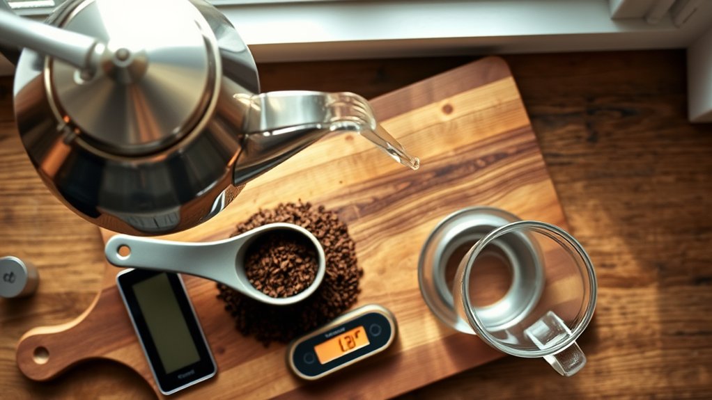 measure coffee and water
