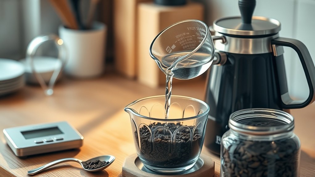 measure tea and water