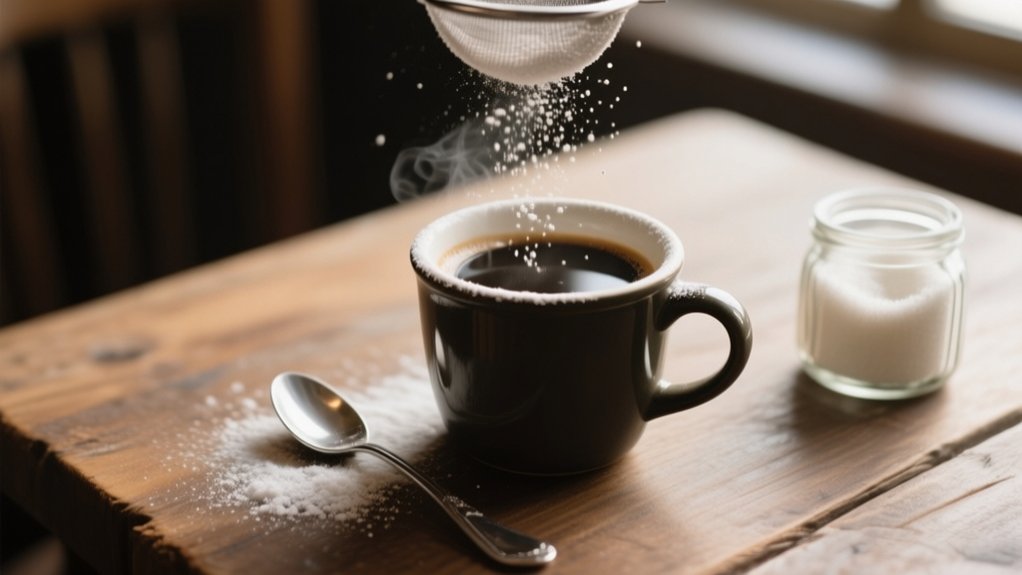 powdered sugar enhances coffee