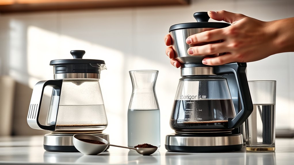 prepare coffee maker supplies