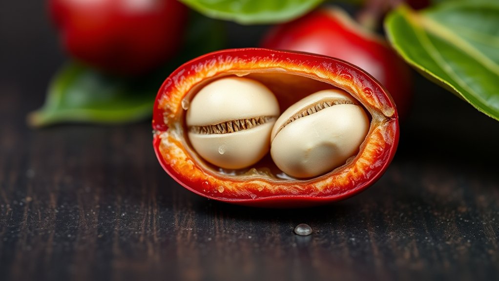 seeds inside coffee cherries